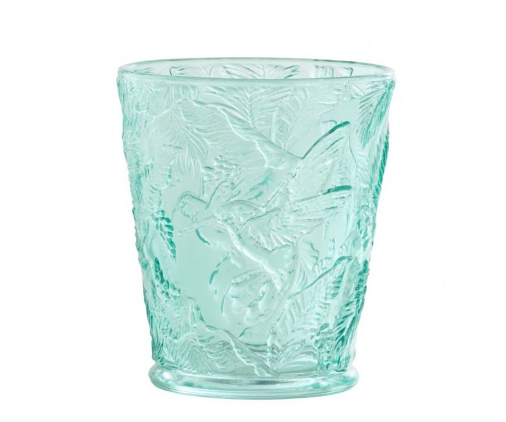 Azurová sklenička kolibřík Hummin Bird - Ø 9*10 cm / 250 ml J-Line by Jolipa