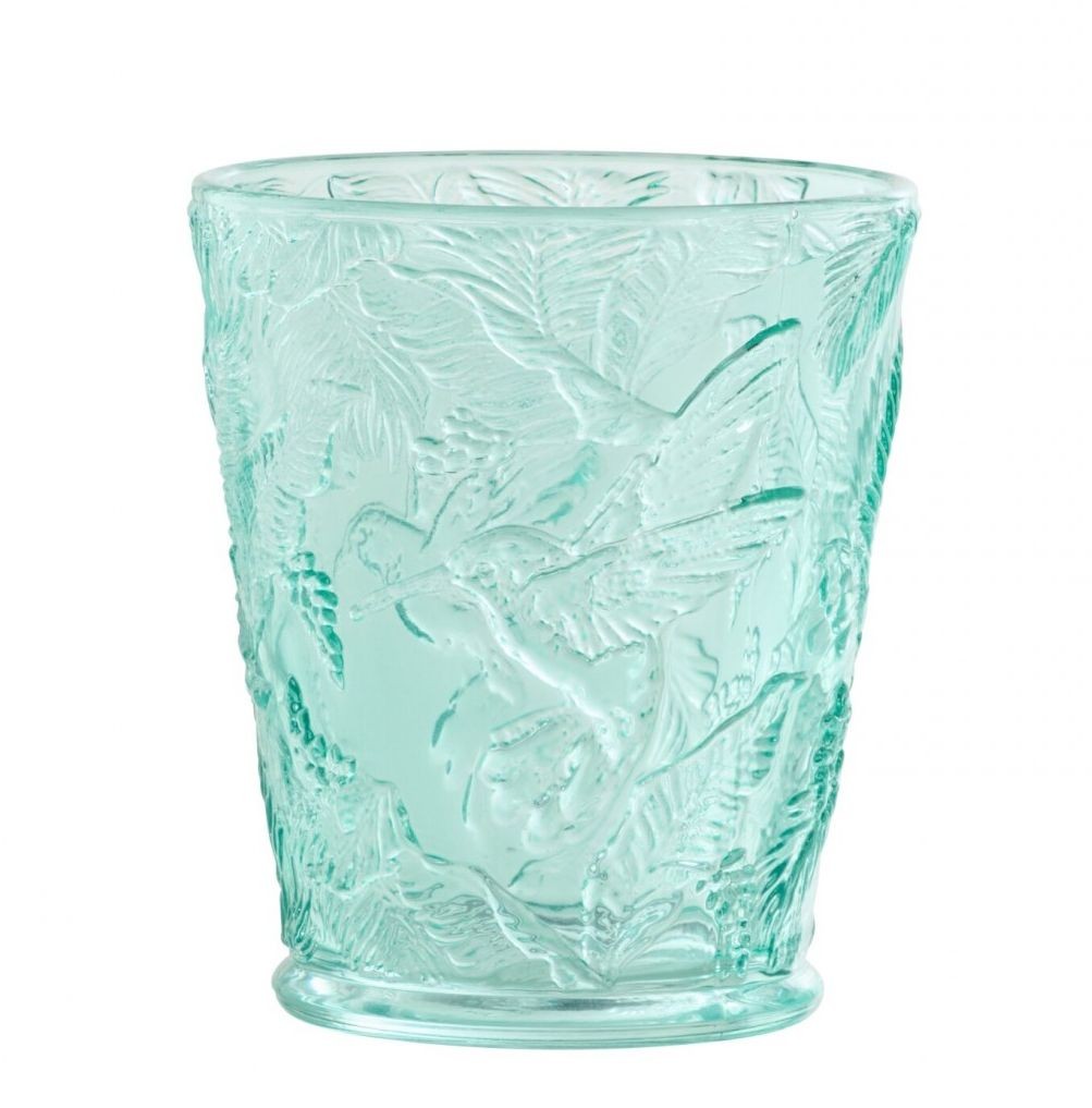 Azurová sklenička kolibřík Hummin Bird - Ø 9*10 cm / 250 ml