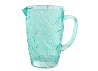Azurový skleněný džbán kolibřík Hummin Bird - 19*12*19 cm / 1000 ml