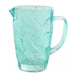 Azurový skleněný džbán kolibřík Hummin Bird - 19*12*19 cm / 1000 ml