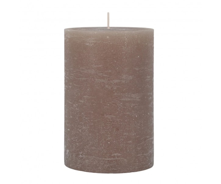 Rustikální sloupková svíčka Macon z parafínu v odstínech šedé – Ø7*10 cm Chic Antique