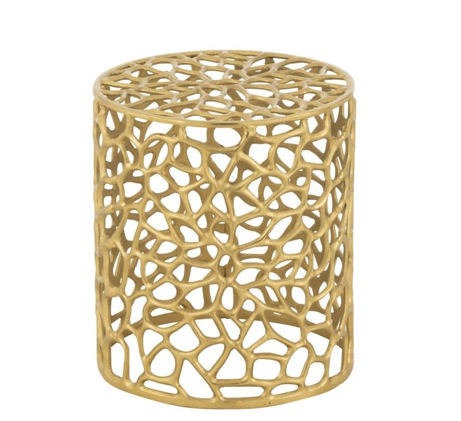 Stolička Cylinder ve zlaté barvě Coffee Raw – 34*34*38 cm