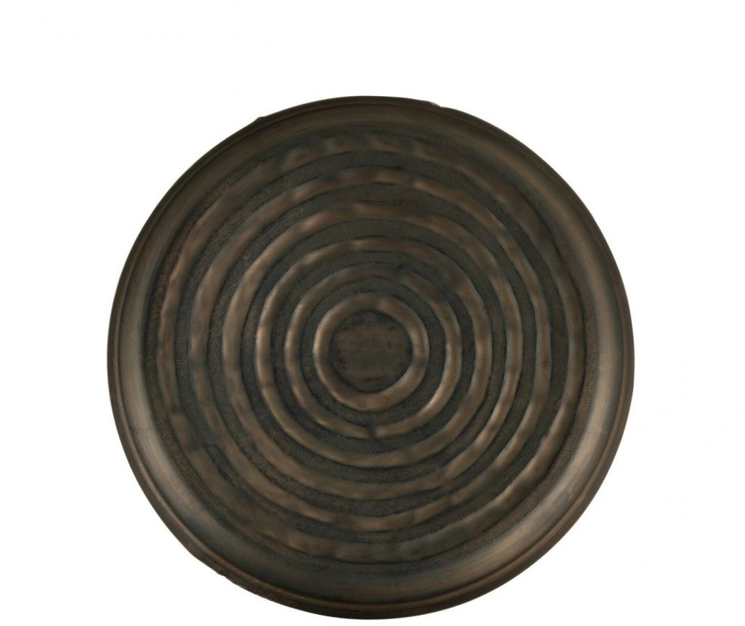 Bronzový antik kulatý kovový podnos Cassic – Ø 40 *5 cm