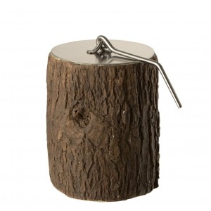 Stolní kulaté ohniště Fire Pit Round Trunk v designu kmene stromu – 10*10*12 cm