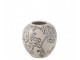 Bílo-černá porcelánová váza s květy Zen Ball – 11*11*11 cm J-Line by Jolipa