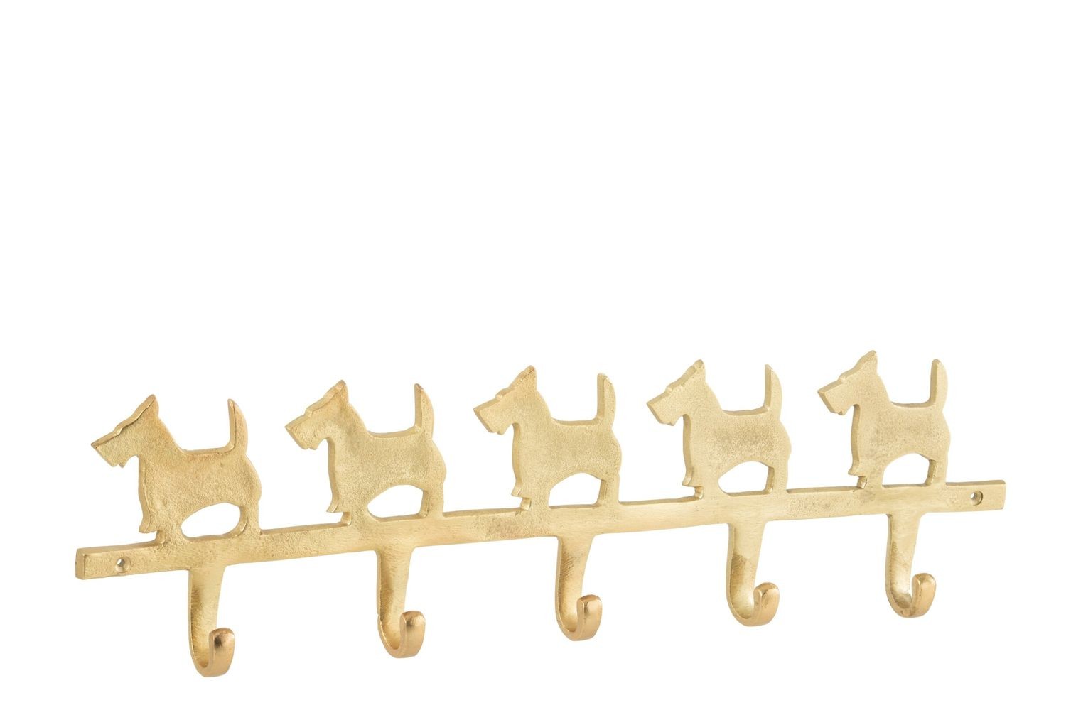 Zlatý kovový věšák na kabáty s pejsky Dogs – 57*16*4 cm
