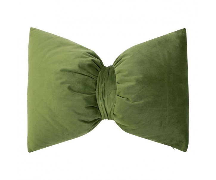 Zelený sametový polštář ve tvaru mašle Bow – 40*60*10 cm Mars & More 
