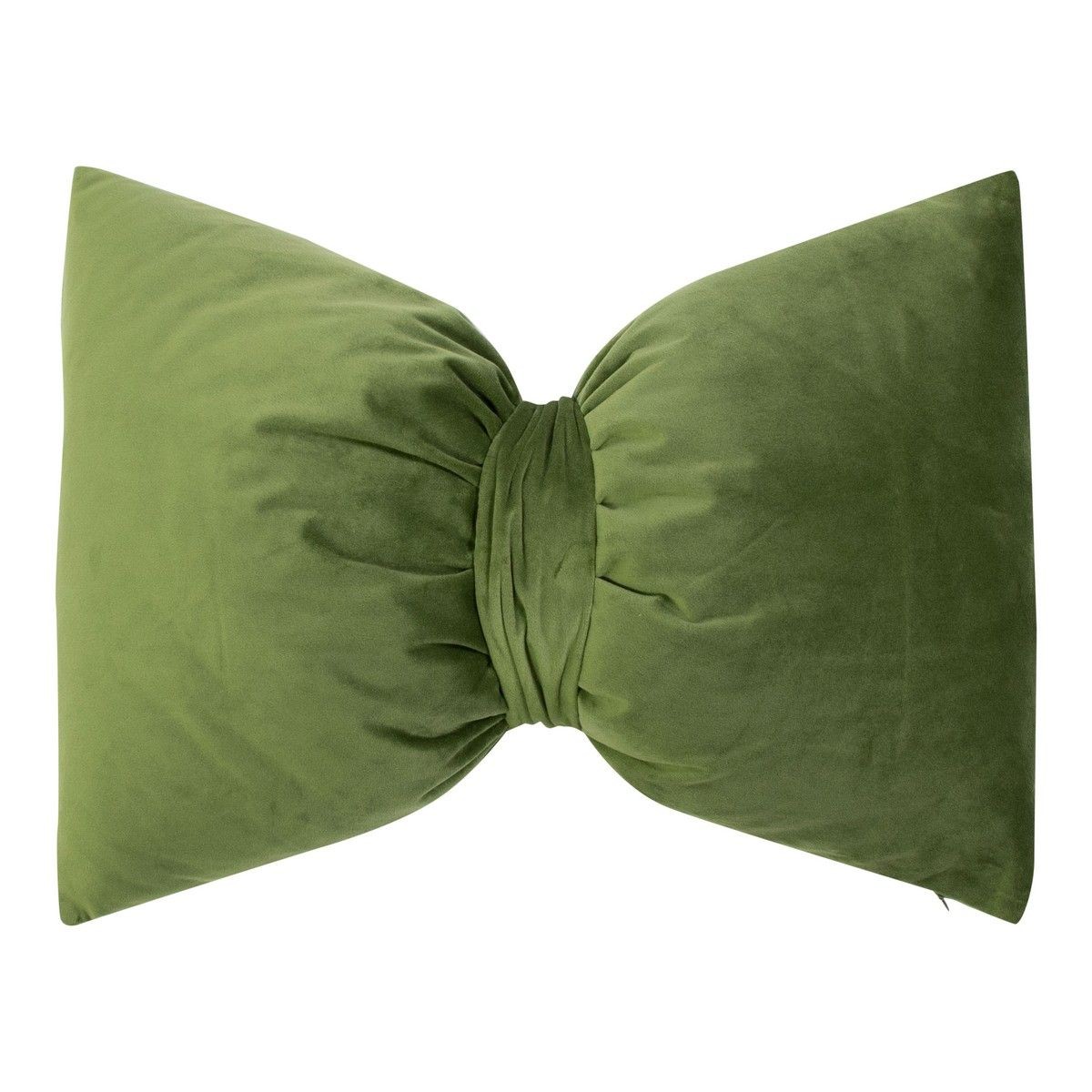Zelený sametový polštář ve tvaru mašle Bow green – 40*60*10 cm