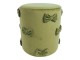 Zelený sametový taburet s mašlemi Pouf Bow green – 37*37*42 cm Mars & More 