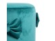 Tyrkysový sametový taburet s mašlemi Pouf Bow petrol – 37*37*42 cm Mars & More 