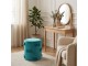 Tyrkysový sametový taburet s mašlemi Pouf Bow petrol – 37*37*42 cm Mars & More 