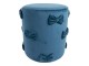 Modrý sametový taburet s mašlemi Pouf Bow blue – 37*37*42 cm Mars & More 