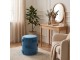Modrý sametový taburet s mašlemi Pouf Bow blue – 37*37*42 cm Mars & More 