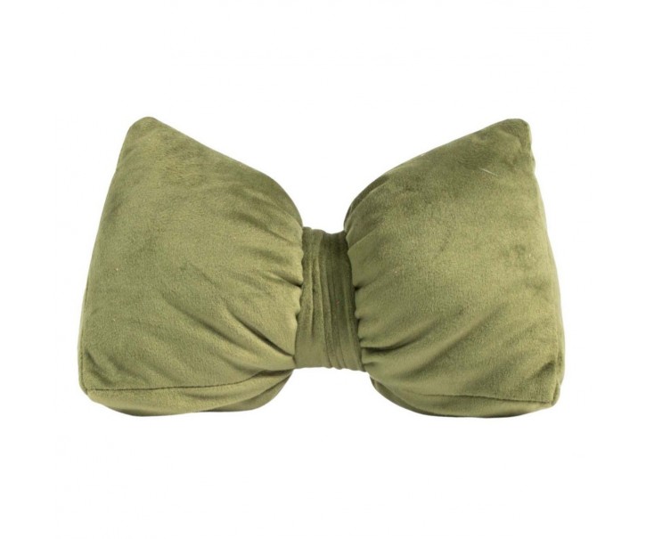 Zelená sametová zarážka do dveří ve tvaru mašle Bow green – 24*10*16 cm Mars & More 
