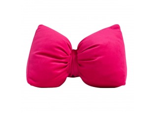 Růžová sametová zarážka do dveří ve tvaru mašle Bow fuchsia – 24*10*16 cm