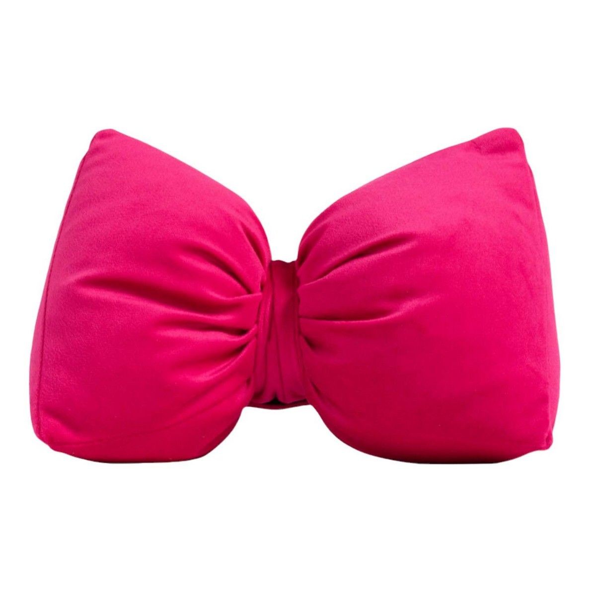Růžová sametová zarážka do dveří ve tvaru mašle Bow fuchsia – 24*10*16 cm
