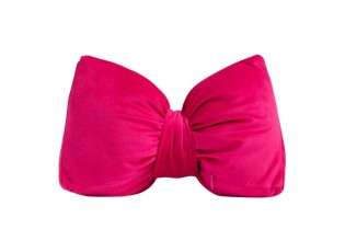 Růžová sametová zarážka do dveří ve tvaru mašle Bow fuchsia – 24*10*16 cm