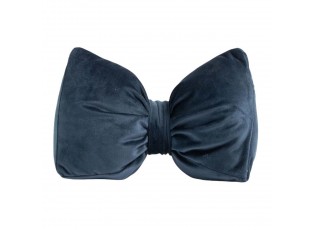 Modrá sametová zarážka do dveří ve tvaru mašle Bow blue – 24*10*16 cm