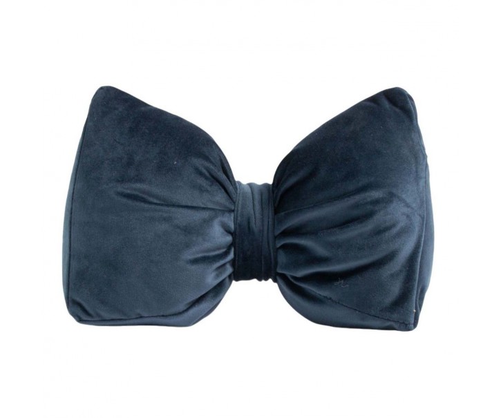 Modrá sametová zarážka do dveří ve tvaru mašle Bow blue – 24*10*16 cm Mars & More 