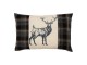 Béžovo-hnědý polštář s motivem jelena a kostkovaným vzorem Check Deer – 40*60*6 cm Mars & More 