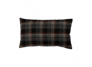 Béžovo-hnědý polštář s motivem jelena a kostkovaným vzorem Check Deer – 30*50*6 cm