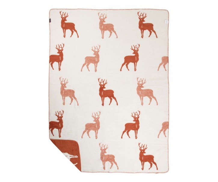 Béžovo-rezavý oboustranný pléd s jeleny Deer Rusty XL – 150*200*3 cm Mars & More 