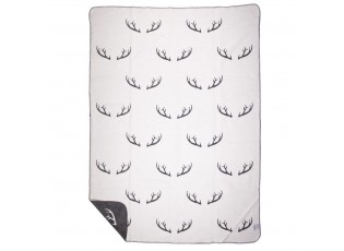 Šedo-bílý oboustranný pléd s parohy Antler XL – 150*200*1 cm