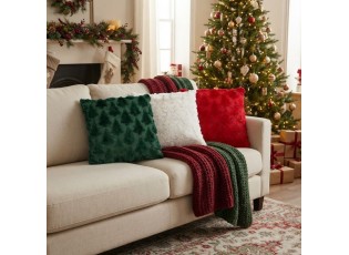 Zelený polštář se vzorem vánočních stromků Christmas Tree – 45*45*10 cm