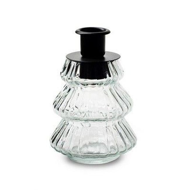 Skleněný svícen stromek Nordmann – 8,5*8,5*12 cm