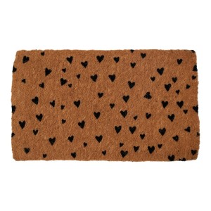 Ručně vyrobená kokosová rohožka se srdíčky Hearts – 75*45*4 cm