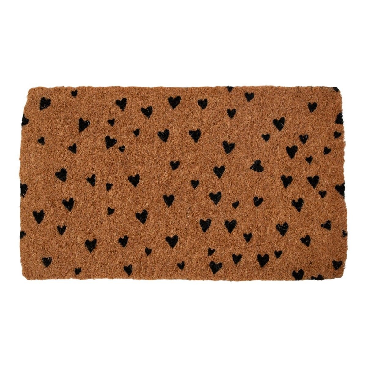 Ručně vyrobená kokosová rohožka se srdíčky Hearts – 75*45*4 cm