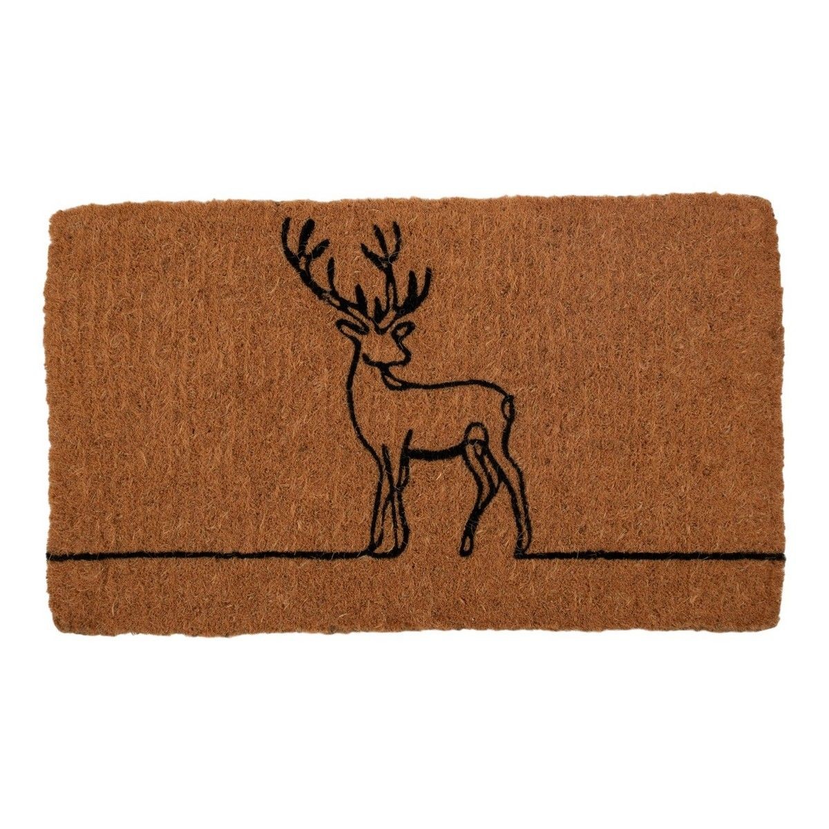 Ručně vyrobená rohožka z kokosových vláken s jelenem – 75*45*4 cm
