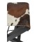 Skládací režisérská stolička z hnědo-bílé kůže – 48*35*45 cm Mars & More 