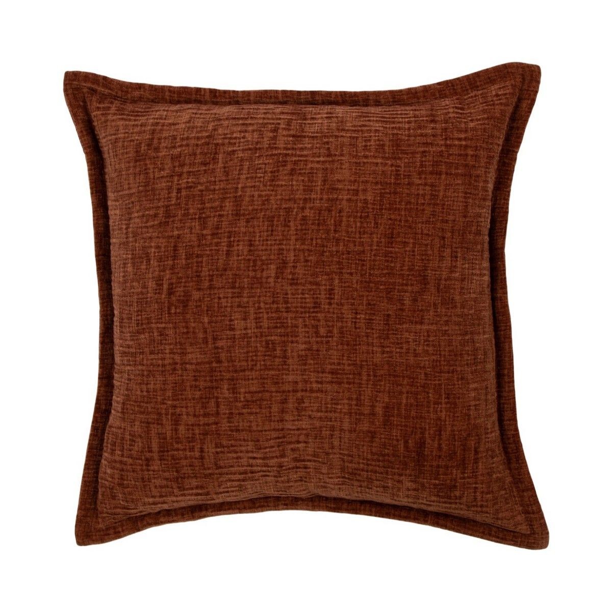 Polštář z mačkaného sametu Crinkled velvet rust – 45*45*6 cm