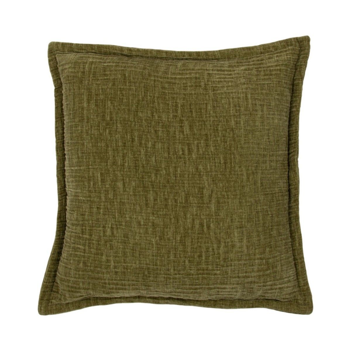 Polštář z mačkaného sametu Crinkled velvet green – 45*45*6 cm