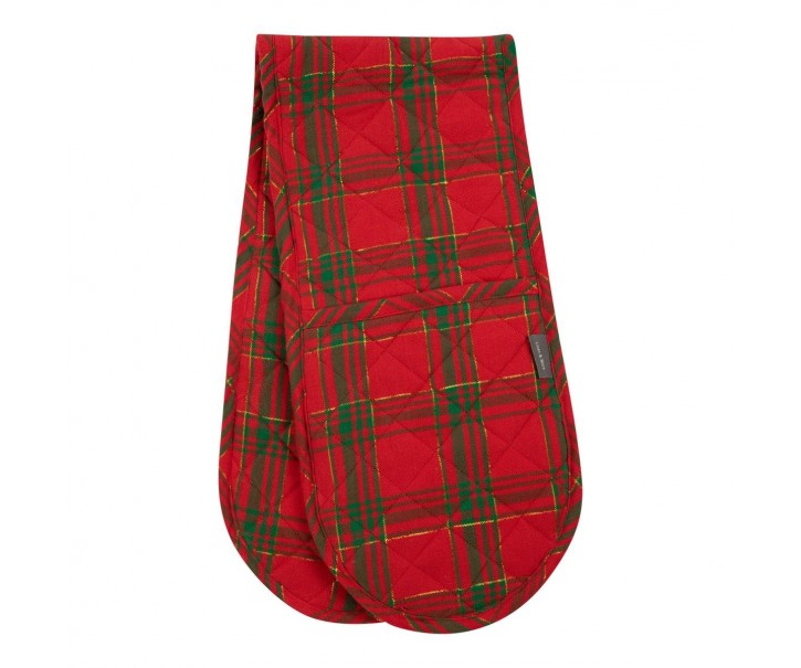 Červeno-zelená vánoční dvojitá chňapka Wonder Christmas – 85*18*2,6 cm Mars & More 
