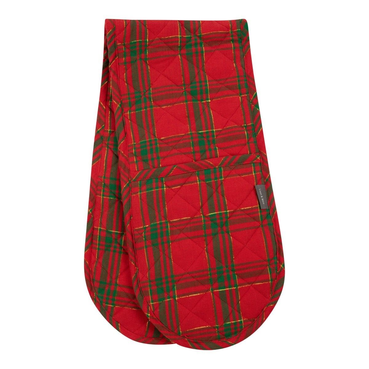 Červeno-zelená vánoční dvojitá chňapka Wonder Christmas – 85*18*2,6 cm