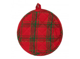 Červeno-zelená kulatá chňapka podložka Wonder Christmas – Ø 20*1 cm