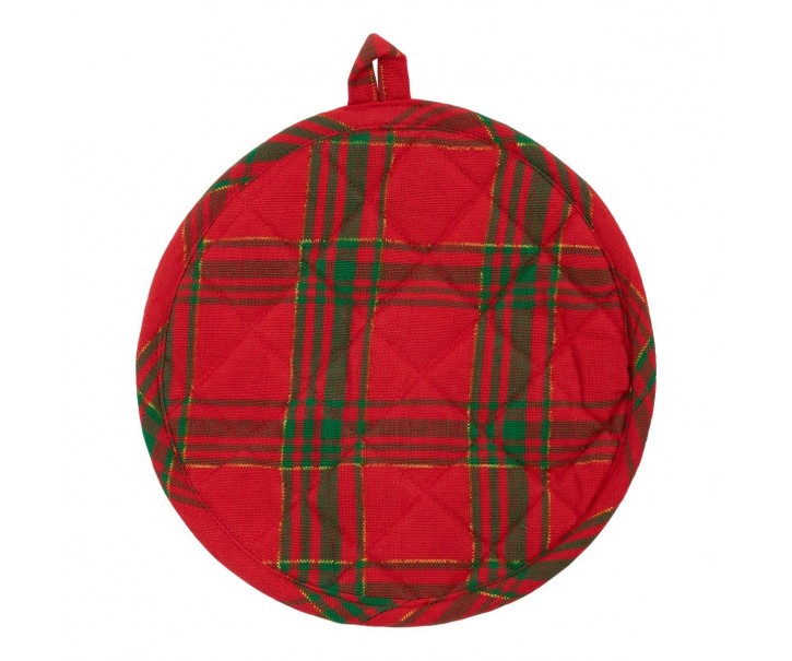 Červeno-zelená kulatá chňapka podložka Wonder Christmas – Ø 20*1cm Mars & More 