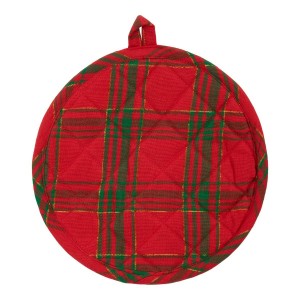 Červeno-zelená kulatá chňapka podložka Wonder Christmas – Ø 20*1 cm