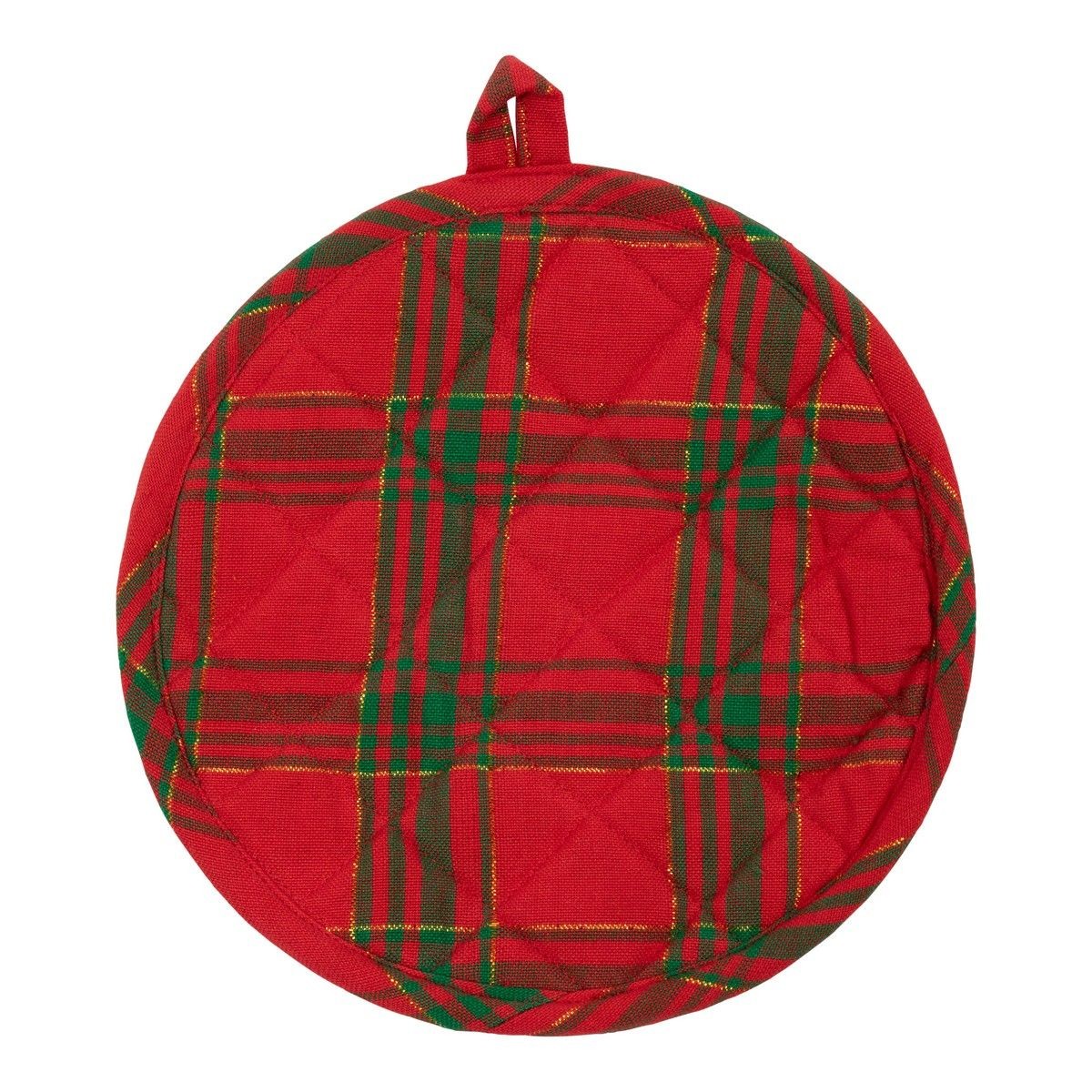 Červeno-zelená kulatá chňapka podložka Wonder Christmas – Ø 20*1cm