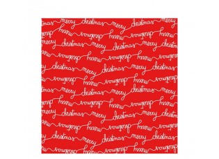 Červené papírové vánoční ubrousky Merry Christmas – 33*33 cm (20ks)
