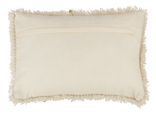 Krémový smyčkový polštář se zlatými flitry Pearl – 40*60*20 cm