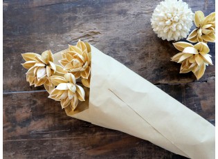 Sada sušených béžových květin jiřinka Fleur Dahlia – 55 cm / 3ks