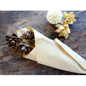 Sušené květy jiřiny Fleur hnědé natural – 55 cm