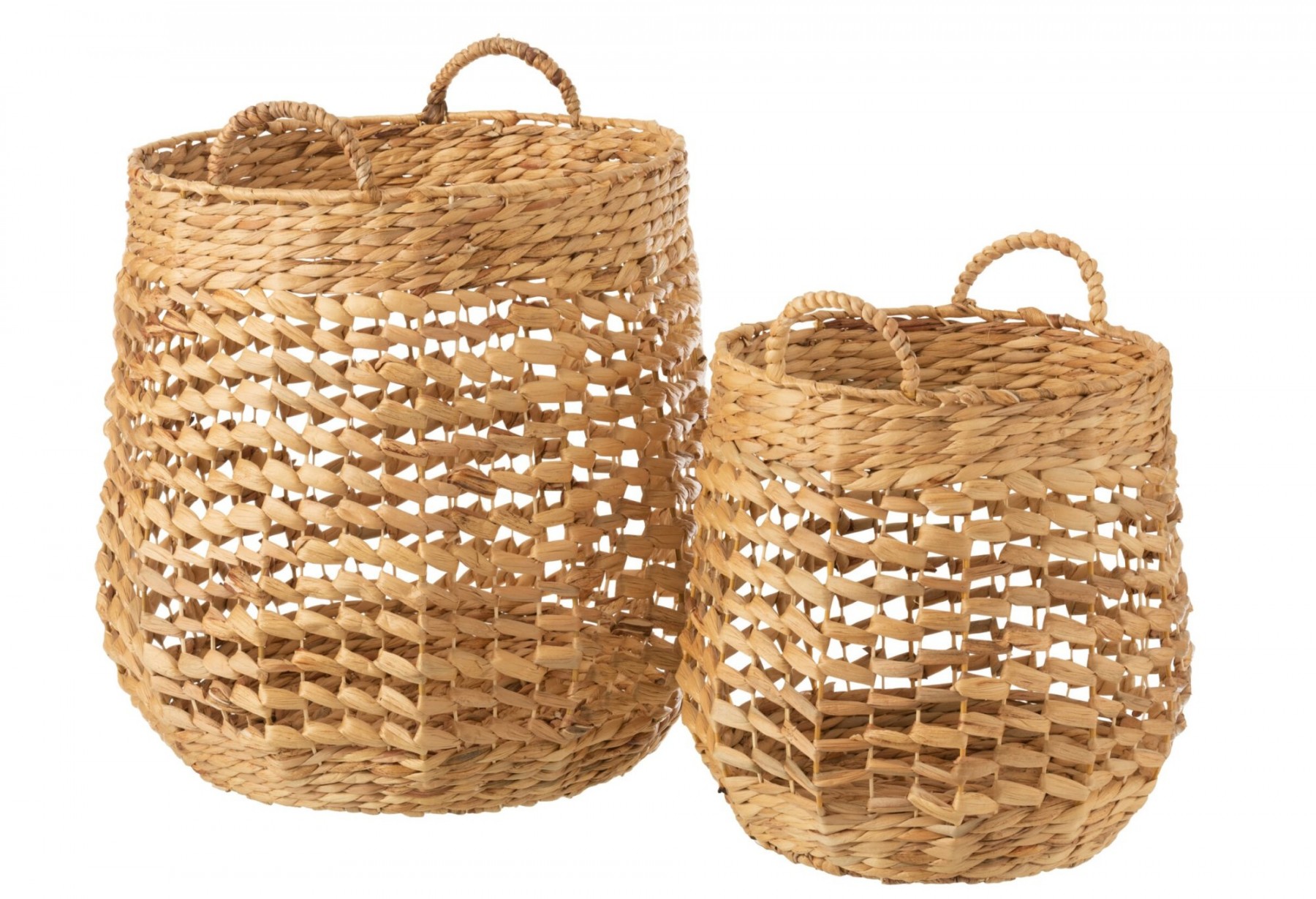Sada 2 košů z vodního hyacintu přírodní – 42,5*42,5*55 cm