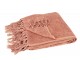 Růžový pléd se střapci a viskózou Plaid Tassel – 170*130*0,5 cm J-Line by Jolipa