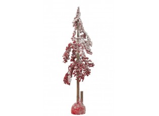 Vánoční dekorace zasněžený stromek s červenými bobulemi Berries M – 25*25*84 cm