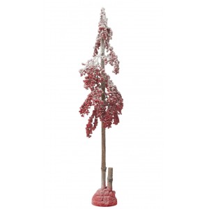 Vánoční dekorace zasněžený stromek s červenými bobulemi Berries L – 30*30*108 cm