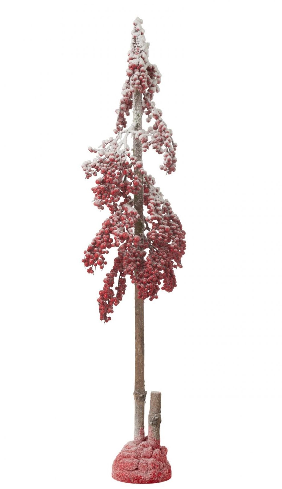 Vánoční dekorace zasněžený stromek s červenými bobulemi Berries L – 30*30*108 cm